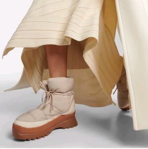 Stella McCartney Trace Puffy Womens Snow Boots In Bleige Size 38